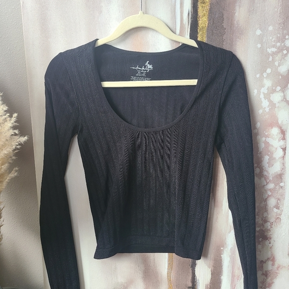 Free People Ribbed LONG-SLEEVE - Picture 1 of 1